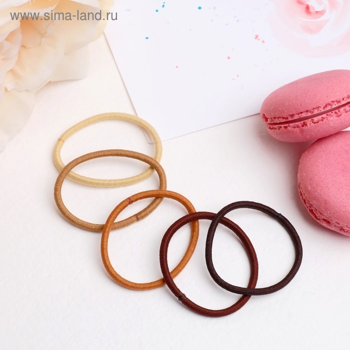 Резинка для волос Резинка для волос "Тофи" (набор 20 шт) 3,5 см, коричневый