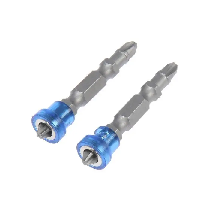 Биты двухсторонние ТУНДРА, сталь S2, круглый магнит-ограничитель, PH2&times;50 мм, 2 шт.