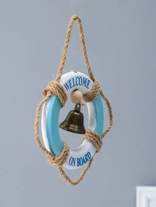 Сувенир интерьерный дерево "Спасательный круг с колоколом" 10,8х10,8х1,3 см