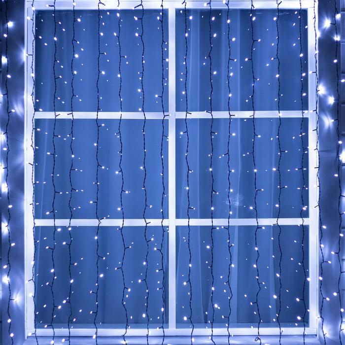 Гирлянда «Занавес» 2 × 3 м, IP44, УМС, тёмная нить, 760 LED, свечение белое, 220 В Гирлянда «Занавес» 2 × 3 м, IP44, УМС, тёмная нить, 760 LED, свечение белое, 220 В