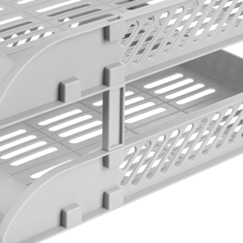 Лоток горизонтальный для бумаг Deli E9212, 2шт/наб, 325x241x155мм,пласт,сер