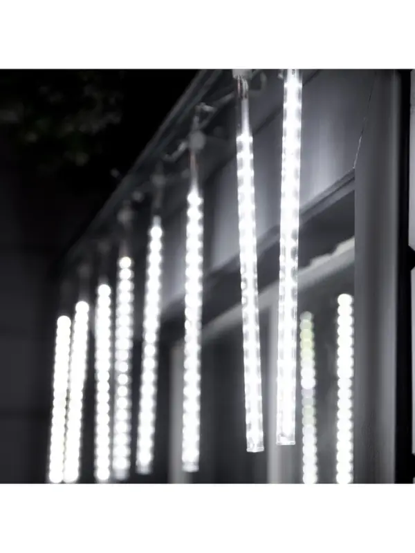 Гирлянда &laquo;Сосульки&raquo; 2.5&times;0.3 м, IP65, прозрачная нить, 192 LED, свечение белое с эффектом стекания, 12 В