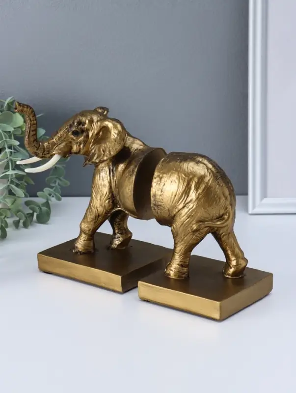 Держатели для книг полистоун "Слон" набор 2 шт 12х21х18 см