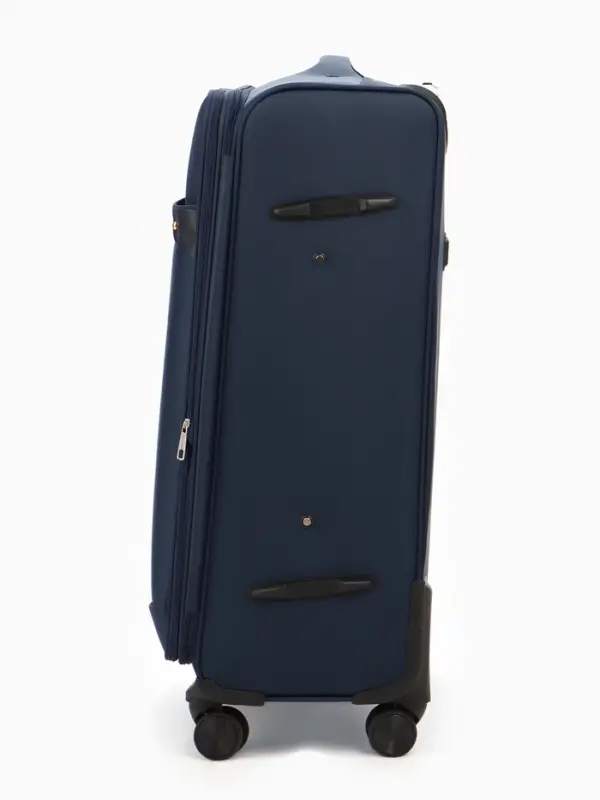 Чемодан на колёсах TEXTURA, кодовый замок, текстильный, с увеличением, 47&times;30&times;78 см, 28", синий