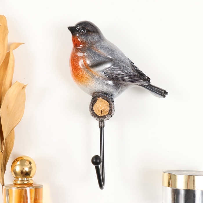 Крючок декоративный полистоун лак Крючок декоративный полистоун лак "Снегирь" 12,5х6,5х19,5 см