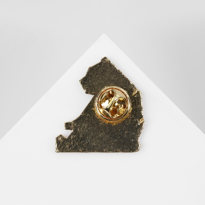 Значок «Графичные животные» панда, цвет чёрно-белый в золоте Значок «Графичные животные» панда, цвет чёрно-белый в золоте