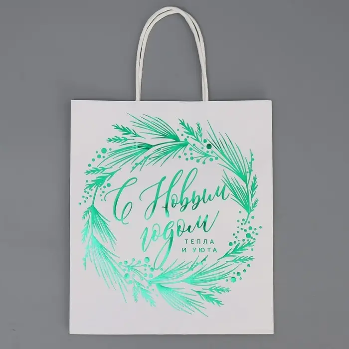 Пакет подарочный новогодний крафтовый «Тепла и уюта», 22 х 25 х 12 см Пакет подарочный новогодний крафтовый «Тепла и уюта», 22 х 25 х 12 см
