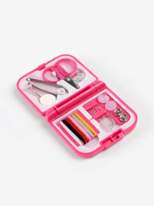 Швейный набор дорожный, 20 предметов, в складной пластиковой коробке, 7&times;6.5&times;2 см, МИКС