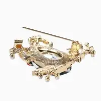 Брошь &laquo;Болотная лягушка&raquo;, гранёная, зелёная в золоте