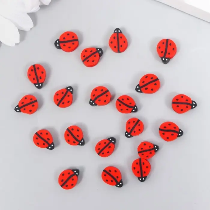 Бусины для творчества PVC "Божьи коровки" набор 20 шт 1х1х1 см