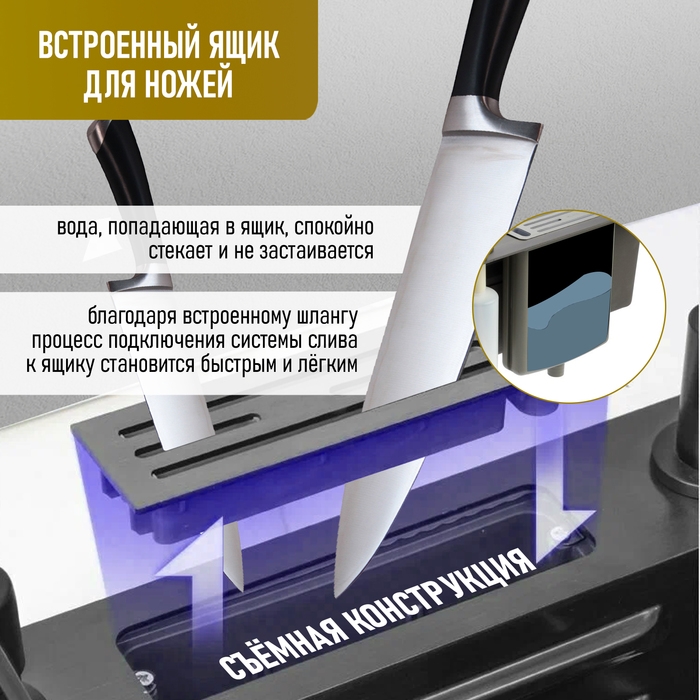 Кухонная мойка ZEIN M02, S=3.0 и 0.7мм, смеситель, корзины, разделочная доска, сифон, графит Кухонная мойка ZEIN M02, S=3.0 и 0.7мм, смеситель, корзины, разделочная доска, сифон, графит