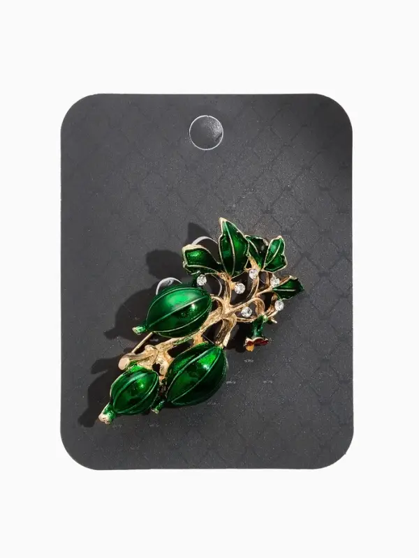 Брошь &laquo;Крыжовник&raquo;, зелёная в золоте