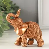 Фигурка гипс &laquo;Слон резной&raquo;, 10&times;9.5&times;3 см, под бронзу