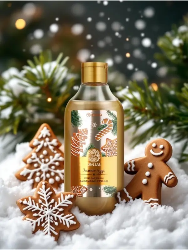 Пена для ванны URAL LAB &laquo;Зимнее чудо&raquo;, 300 мл, аромат ванильного пряника, Новый Год