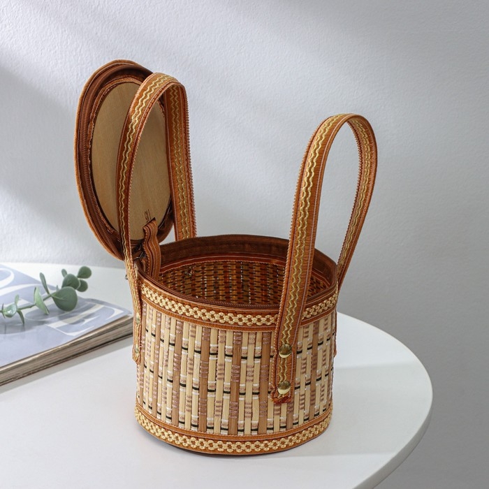 Корзина для хранения Доляна Nature, 14×14×13, бамбук Корзина для хранения Доляна Nature, 14×14×13, бамбук