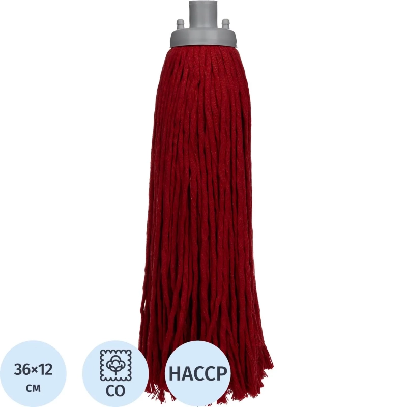 Насадка МОП Алабама 250 г веревочный резьбовой хлопок красный RK1543