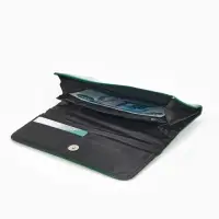 Кошелёк женский на магните, 19.5&times;2.5&times;9 см, лаковый, зелёный