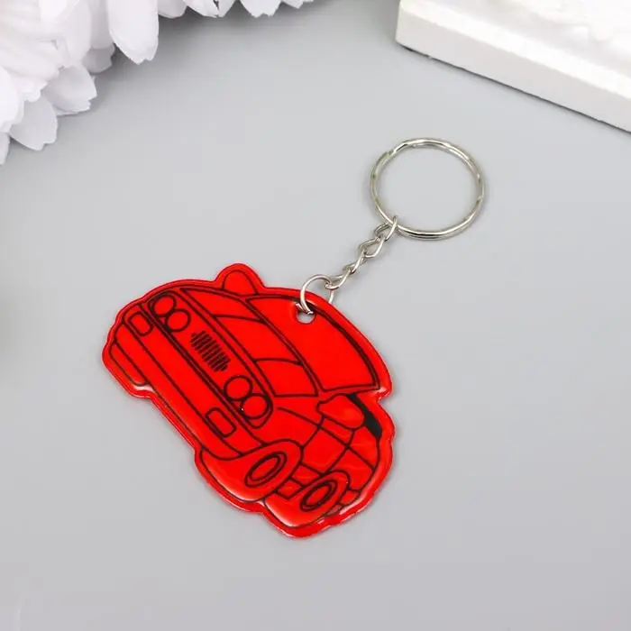 Светоотражающий брелок для ключей на кольце «Автомобиль», пластик, 5.5×3.7 см, МИКС