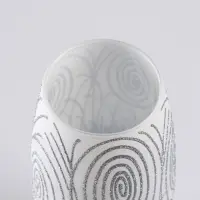 Ваза «Соблазн», овал, h=26 см, стекло, бело-серебристая