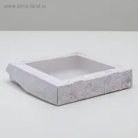 Кондитерская упаковка, коробка с ламинацией «Flowers», 20 х 20 х 4 см