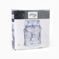 КПБ LoveLife евро White marble 200*217см, 215*240см,50*70см-2 шт, микрофибра,100% п/э