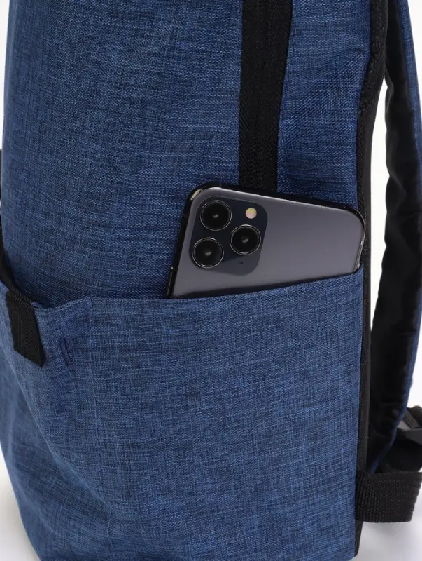 Рюкзак молодёжный на молнии, водонепроницаемый, с карманами, размер 22&times;12&times;35 см, синий