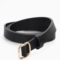 Ремень женский, 1.8&times;105 см, золотистая пряжка, чёрный