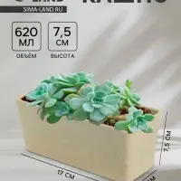 Кашпо для цветов WeatFiber, 620 мл, 17&times;7&times;7.5 см, пластиковое, бежевое