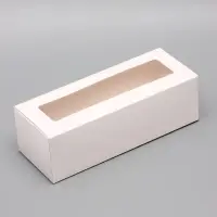 Коробка с окном под рулет, белая, 26×10×8 см, МИКС