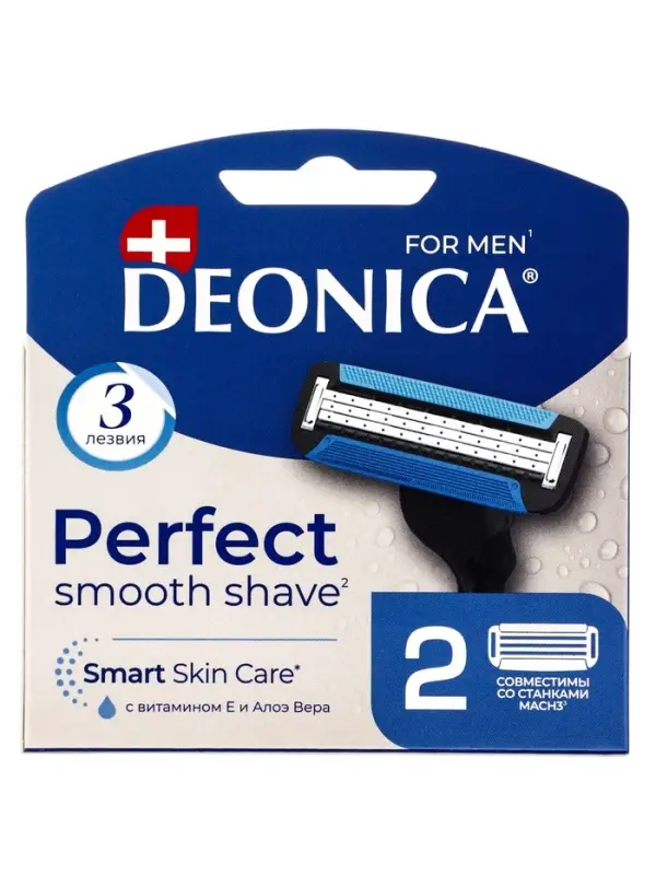 Сменные кассеты DEONICA 3 FOR MEN , 2 шт Сменные кассеты DEONICA 3 FOR MEN , 2 шт