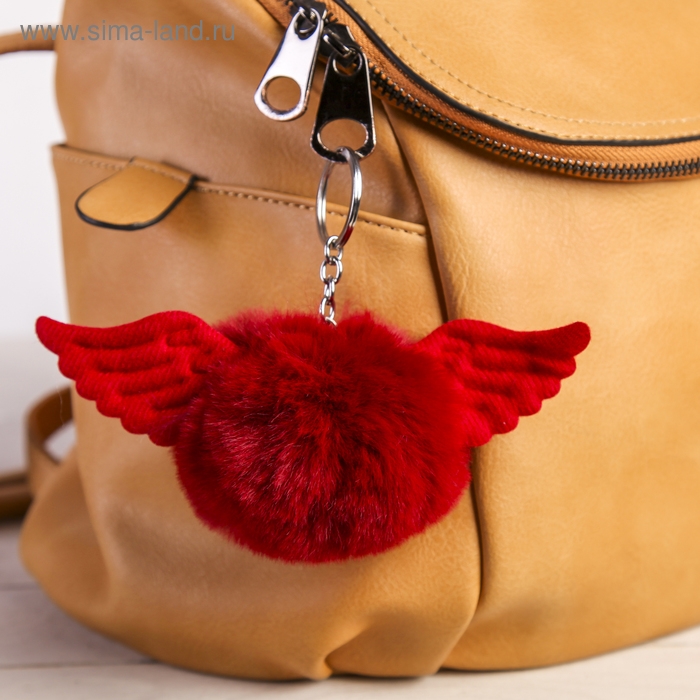 Пушистик на кольце Пушистик на кольце "Шарик с крыльями" МИКС 7х16,5х7 см