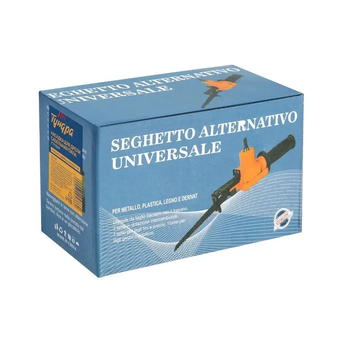 Насадка для дрели ТУНДРА, сабельная пила, угловая, полотна по дереву и металлу 2 шт.