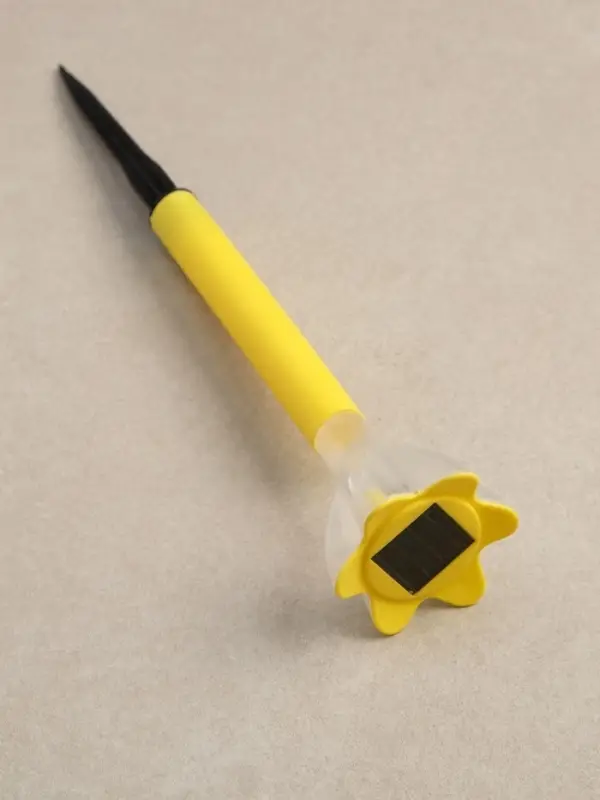 Садовый светильник &laquo;Цветок жёлтый&raquo;, уличный, на солнечной батарее, 6&times;29&times;6 см, 1 LED, свечение белое