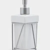 Дозатор для мыла SAVANNA &laquo;Геометрика&raquo;, 250 мл, на подставке, белый