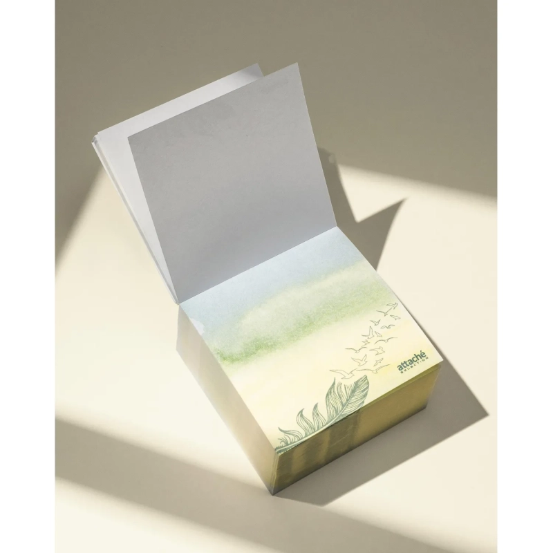 Блок для записей Attache Selection 90x90x50 Акварельная флора, зеленый 100г