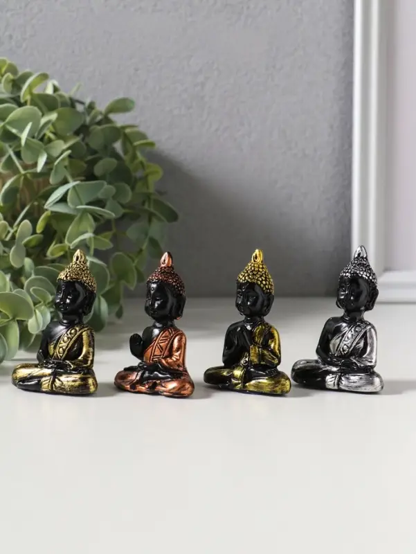 Сувенир полистоун "Будда нарядный" набор 4 шт 2,3х4,5х6 см
