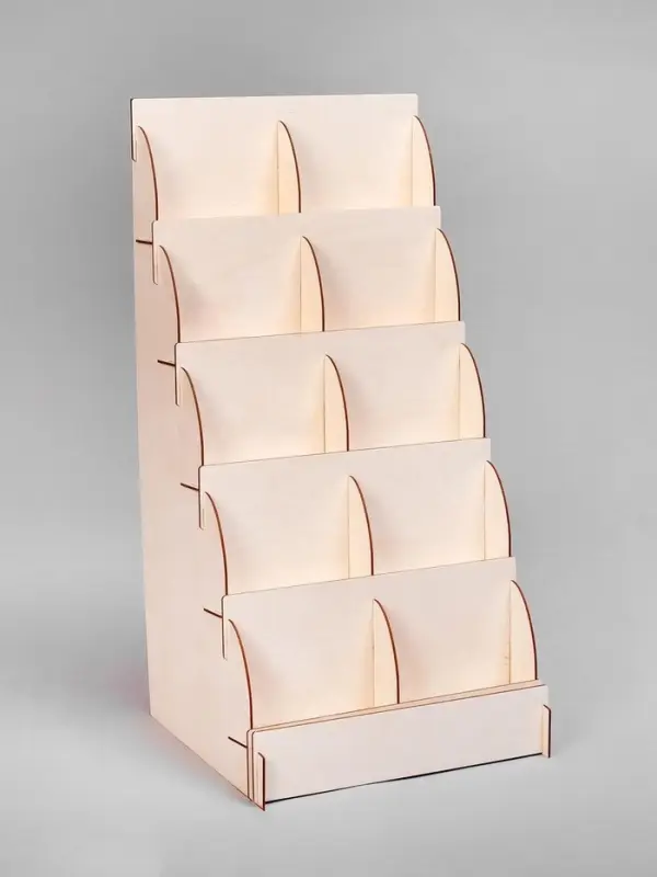 Подставка для книг 10 ячеек А5, 33&times;33&times;63 см, толщина 3 мм, цвет бежевый