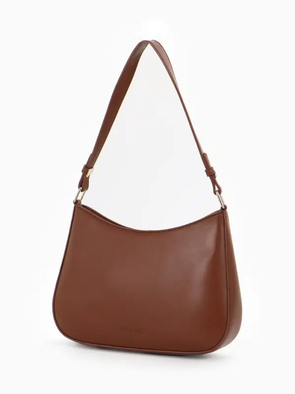 Сумка женская багет TEXTURA на молнии, 28&times;6&times;17 см, коричневая