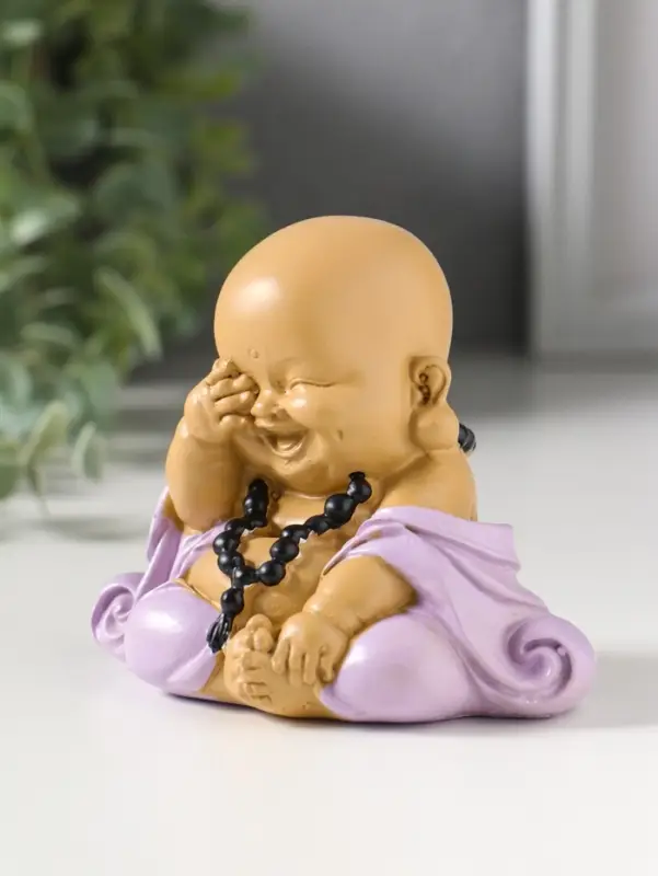 Фигурка полистоун &laquo;Маленький хотей в сиреневом одеянии - не вижу&raquo;, 6.7&times;9.5&times;8 см