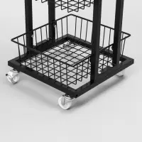 Стойка торговая универсальная, 3 корзины, на колесах, 35&times;35&times;76 см, цвет чёрный