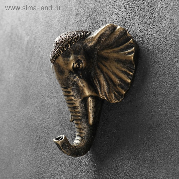Крючок фигурный Крючок фигурный "Слон" бронза 4х12х13см
