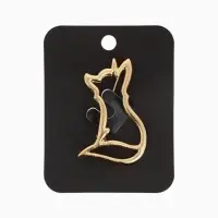 Брошь &laquo;Лиса&raquo;, сидящая, цвет золото