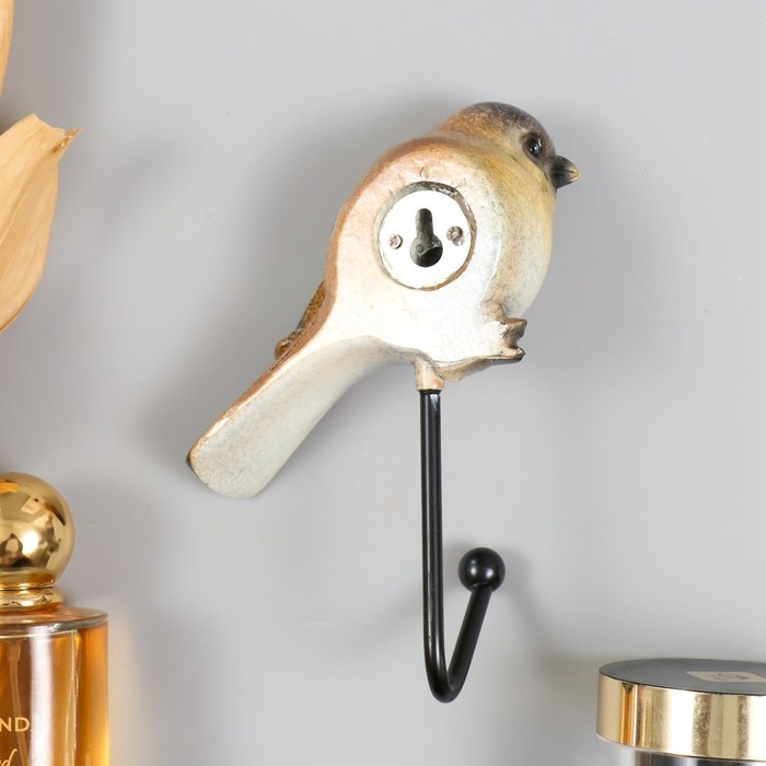 Крючок декоративный полистоун лак Крючок декоративный полистоун лак "Воробышек" 9,5х4х15 см