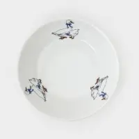 Блюдце Добрушский завод &laquo;Гуси&raquo;, d=14 см, фарфор, рисунок микс, белое