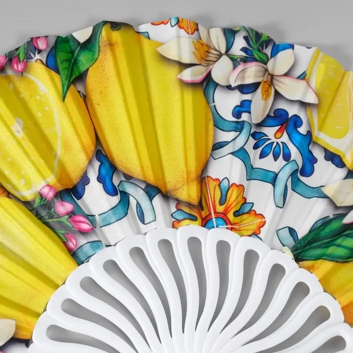 Веер складной &laquo;Лимонный орнамент&raquo;, 23 см, МИКС