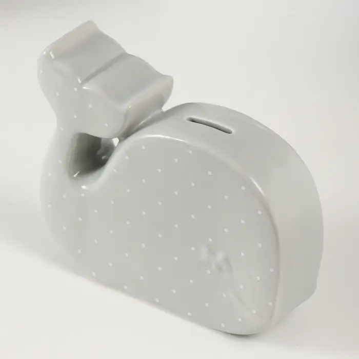 Копилка для денег &laquo;Китёнок в горох&raquo;, керамика, серый, 21.5&times;5.2&times;18.2 см