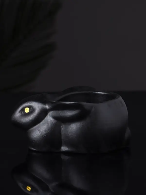 Подсвечник  Подсвечник "Заяц" 9х6х4 см, черный