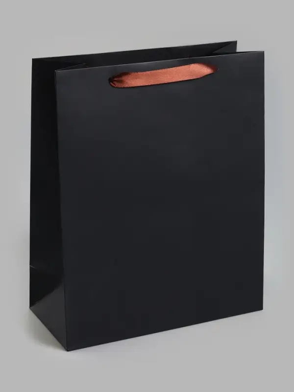 Пакет подарочный ламинированный &laquo;Чёрный&raquo;, M 26&times;32&times;12 см