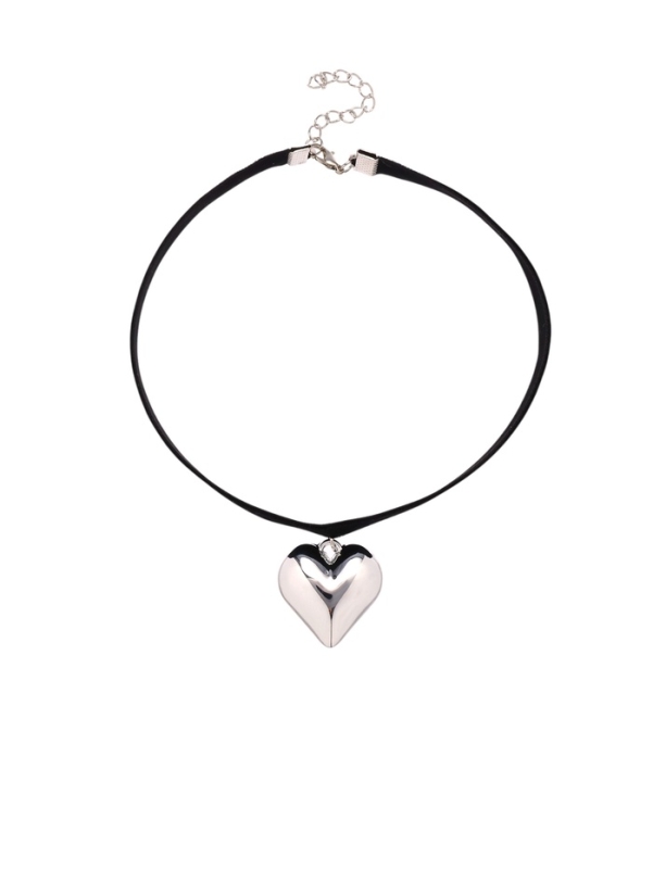 Чокер «Стиль» сердце, цвет серебро, 30 см