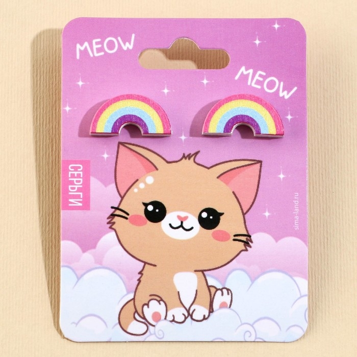 Серьги «Meow» гвоздики, 6х9 см Серьги «Meow» гвоздики, 6х9 см